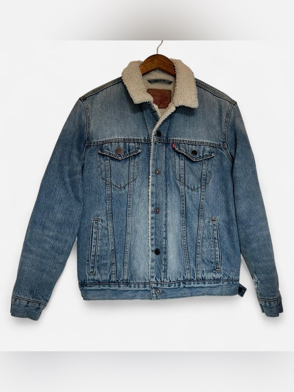 Levi's Denim Sherpa-Lined Jacket With Cream Collar